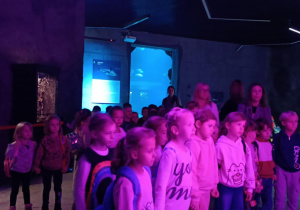 Zdjęcie przedstawia dzieci w orientarium