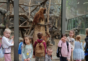 Zdjęcie przedstawia dzieci w orientarium